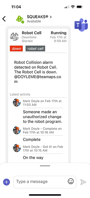 Receive Critical Production Push notifications in your Microsoft teams mobile app