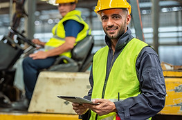 Team member using SQUEAKS Critical Event Management Software on the factory floor