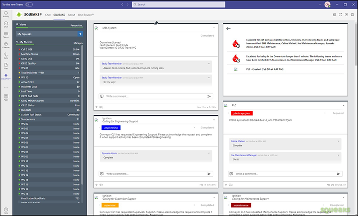 View the SQUEAKS Browser app in Microsoft Teams