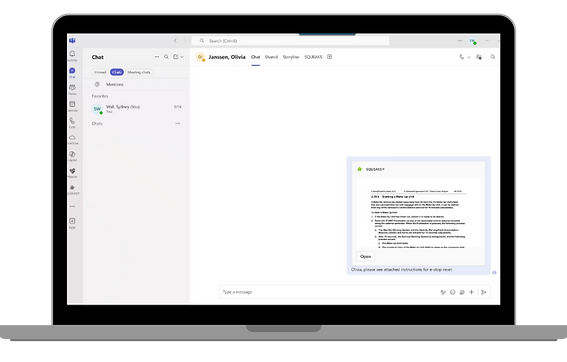 send training documents to employees thorough Microsoft teams chats and channels