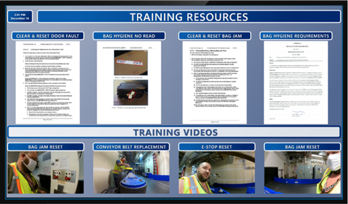 Example One-Source Board showing Training Materials