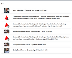 SQUEAKS keeps a digital trail/history of every action taken following a factory floor event or alert 