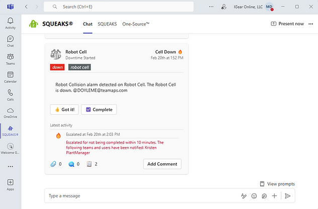 View and Manage Critical Events with Microsoft Teams